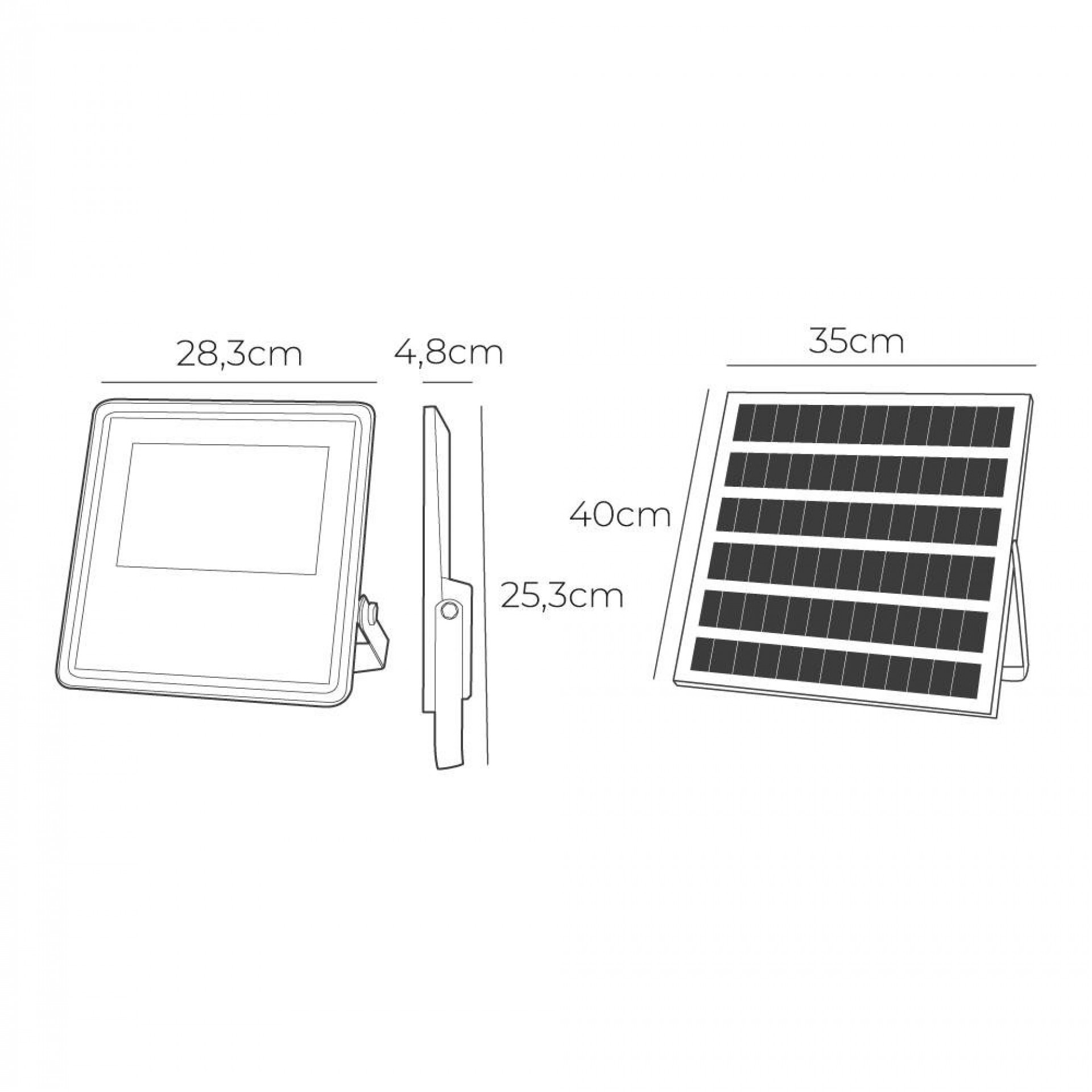 Projetor solar slim 300w 2.500lm 6.500k refª 31859 EDM