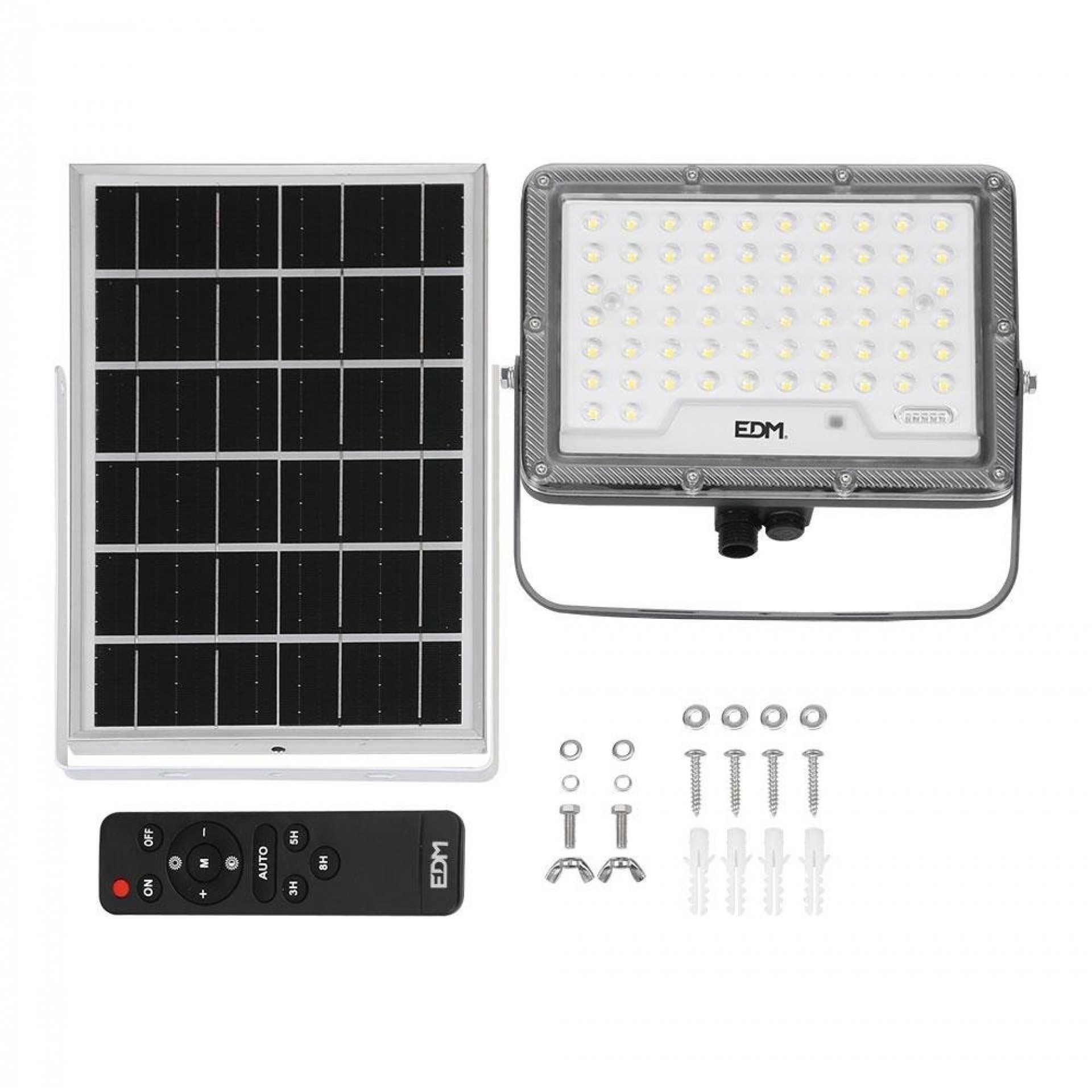 Projetor solar slim 200w 1.800lm 6.500k refª 31858 EDM