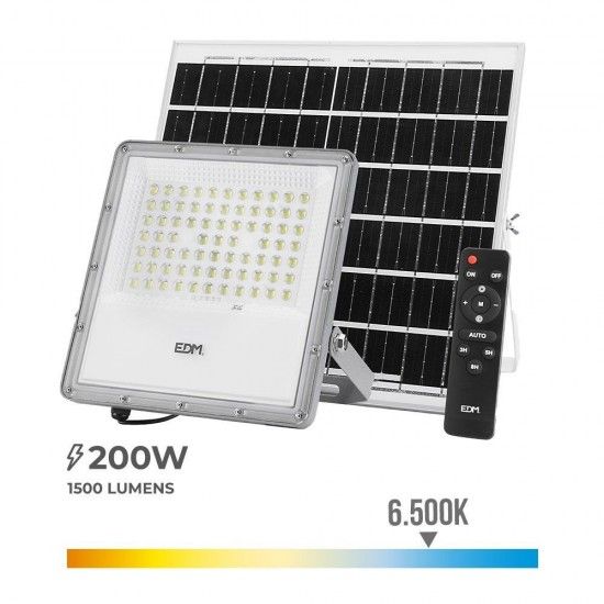Projector led solar 200w 1.500lm 6.500k ip65 ref 31855 EDM