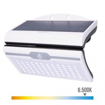 Candeeiro de parede solar 6w 430lm 6.500k com sensor cor branco ref 31848 EDM