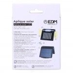 Candeeiro de parede solar 2w 220lm 6.500k com sensor cor preto refª 31847 EDM Candeeiro de parede solar 2w 220lm 6.500k com sensor cor preto refª 31847 EDM