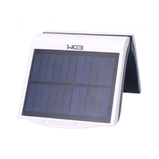 Candeeiro de parede solar 2w 220lm 6.500k com sensor cor branco refª 31846 EDM Candeeiro de parede solar 2w 220lm 6.500k com sensor cor branco refª 31846 EDM