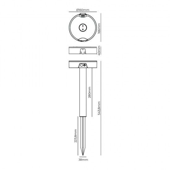 Aplique - estaca solar 4w 500lm refª 31820 EDM Aplique - estaca solar 4w 500lm refª 31820 EDM