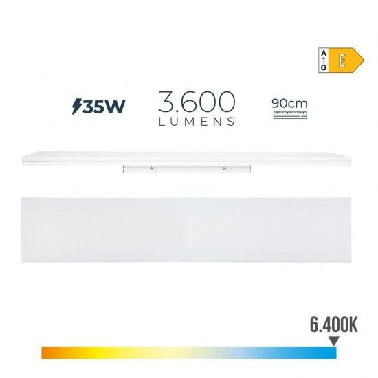 Armadura led 35w 6400k luz fria 3600lm 12x90x4,5cm ref 31751 EDM