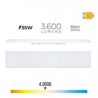 Armadura led 35w 4000k luz dia 3600lm 12x90x4,5cm refª 31754 EDM Armadura led 35w 4000k luz dia 3600lm 12x90x4,5cm refª 31754 EDM