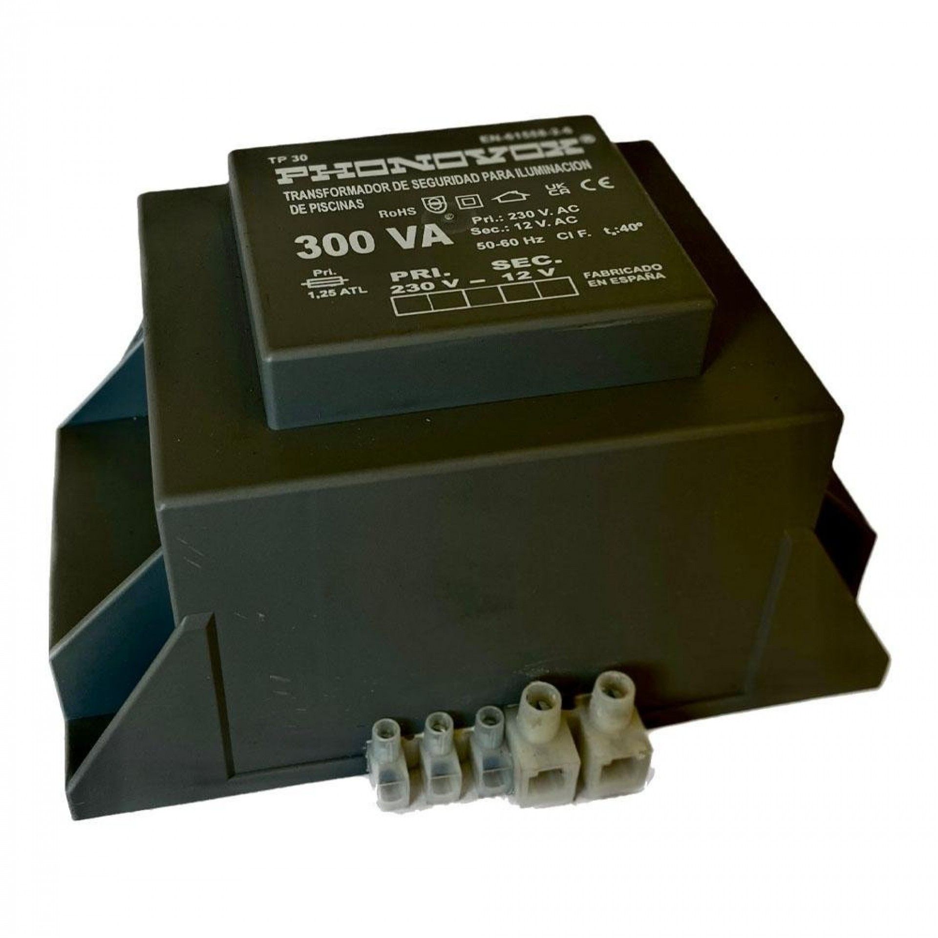 Transformador pool 300va 230/12v 50-60hz. ip-00 armadura tp30300 refª 31739 PHONOVOX