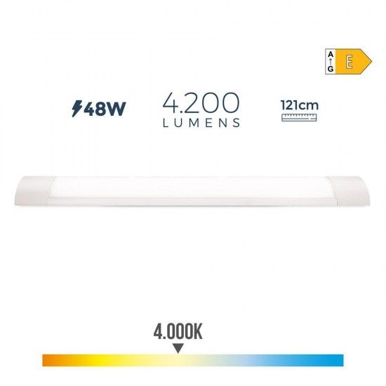 Armadura eletrónica led 48w 4000k luz dia 4200lm 121,3x3,1x12cm refª 31691 EDM Armadura eletrónica led 48w 4000k luz dia 4200lm 121,3x3,1x12cm refª 31691 EDM