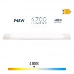 Armadura eletrónica led 48w 4000k luz dia 4700lm 150x3,1x12cm refª 31692 EDM Armadura eletrónica led 48w 4000k luz dia 4700lm 150x3,1x12cm refª 31692 EDM