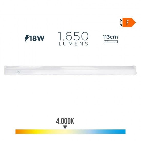 Armadura eletrnica led 18w 1650lm 4000k luz dia 113,8x2,5x3,6cm ref 31697 EDM