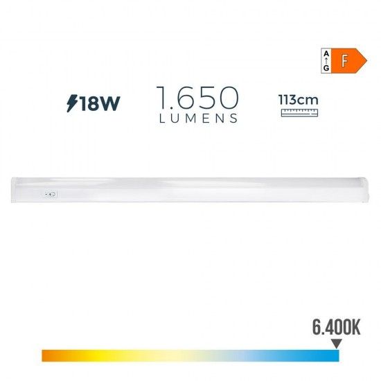 Armadura eletrnica led 18w 1650lm 6400k luz fria 113,8x2,3x3,6cm ref 31687 EDM