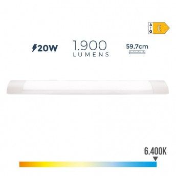Armadura eletrnica led 20w 6400k luz fria 1900lm 8x59,7x3,1cm ref 31683 EDM
