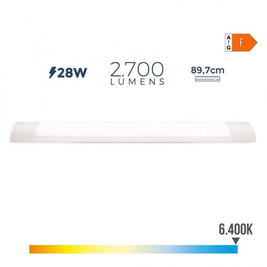 Armadura eletrnica led 28w 6500k luz fria 2700lm 89,7x3,1x8cm ref 31684 EDM
