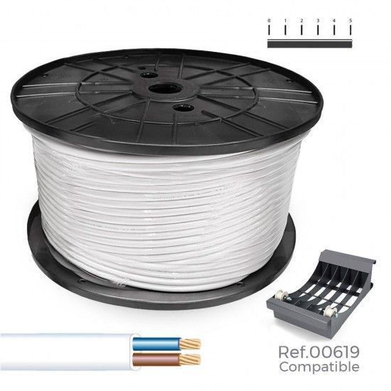 Rolo de cabo plano branca 2x1,5mm 400m (audio) (bobine grande ø400x200mm) refª 28914 SEDILES Rolo de cabo plano branca 2x1,5mm 400m (audio) (bobine grande ø400x200mm) refª 28914 SEDILES