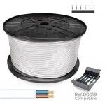 Rolo de cabo redondo 2x1mm branco 400m (bobine grande ø400x200mm) refª 28960 SEDILES Rolo de cabo redondo 2x1mm branco 400m (bobine grande ø400x200mm) refª 28960 SEDILES