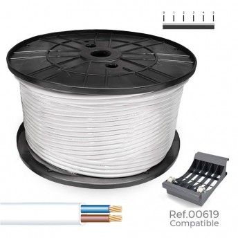 Rolo de cabo redondo 2x1mm branco 400m (bobine grande ø400x200mm) refª 28960 SEDILES Rolo de cabo redondo 2x1mm branco 400m (bobine grande ø400x200mm) refª 28960 SEDILES