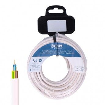 Rolo de cabo redondo 3x1,5mm branco 10m refª 28142 EDM Rolo de cabo redondo 3x1,5mm branco 10m refª 28142 EDM