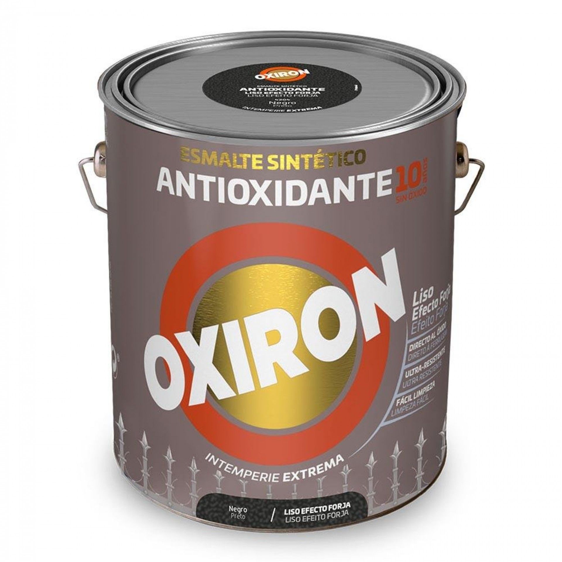 Esmalte sintético metálico antioxidante oxiron liso efeito forja preto 4l 5809095 refª 25862 TITAN