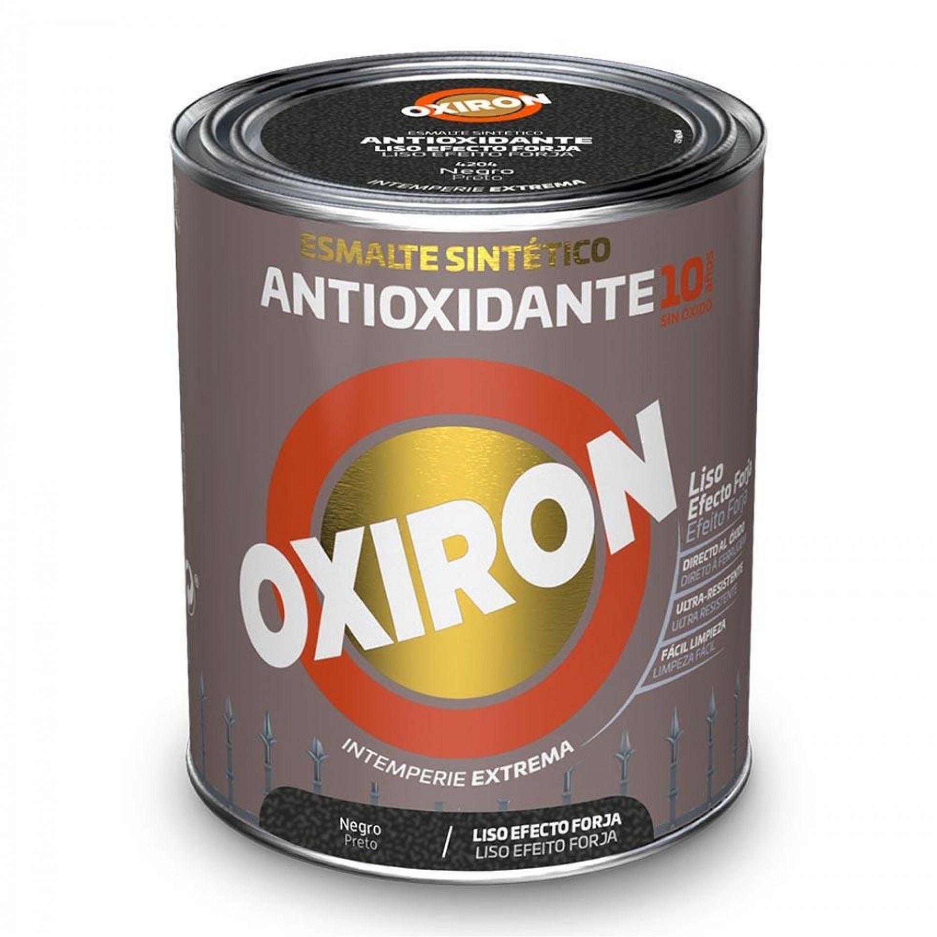Esmalte sintético metálico antioxidante oxiron liso efeito forja preto 250ml 5809096 refª 25864 TITA
