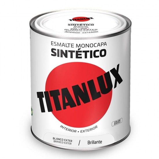 Esmalte sinttico monocamada brilhante branco exterior 750ml lux 5809022 ref 25851 TITAN