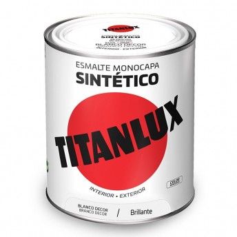 Esmalte sinttico monocamada brilhante branco decorao 750ml lux 5809019 ref 25850 TITAN