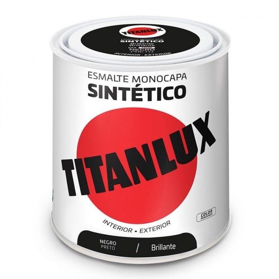 Esmalte sinttico monocamada brilhante preto 250ml lux 5808993 ref 25834 TITAN
