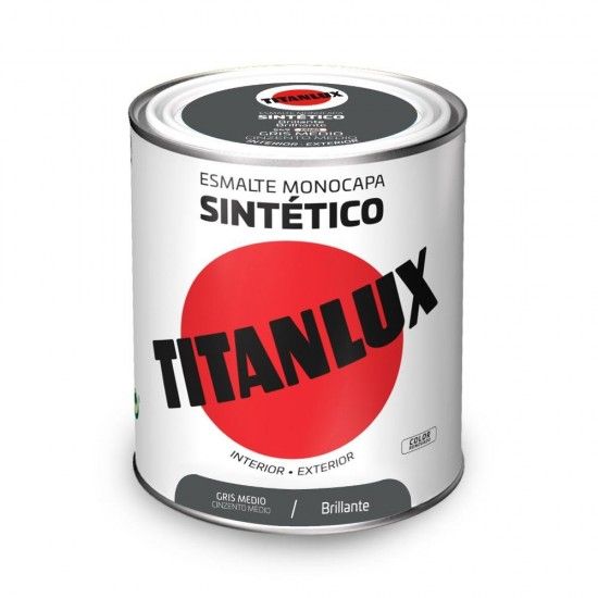 Esmalte sinttico monocapa brilhante cinzento mdio 750ml lux 5808971 ref 25833 TITAN