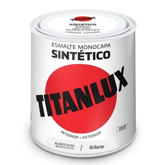 Esmalte sinttico monocamada brilhante branco exterior 566e 250ml lux 5809021 ref 25838 TITAN