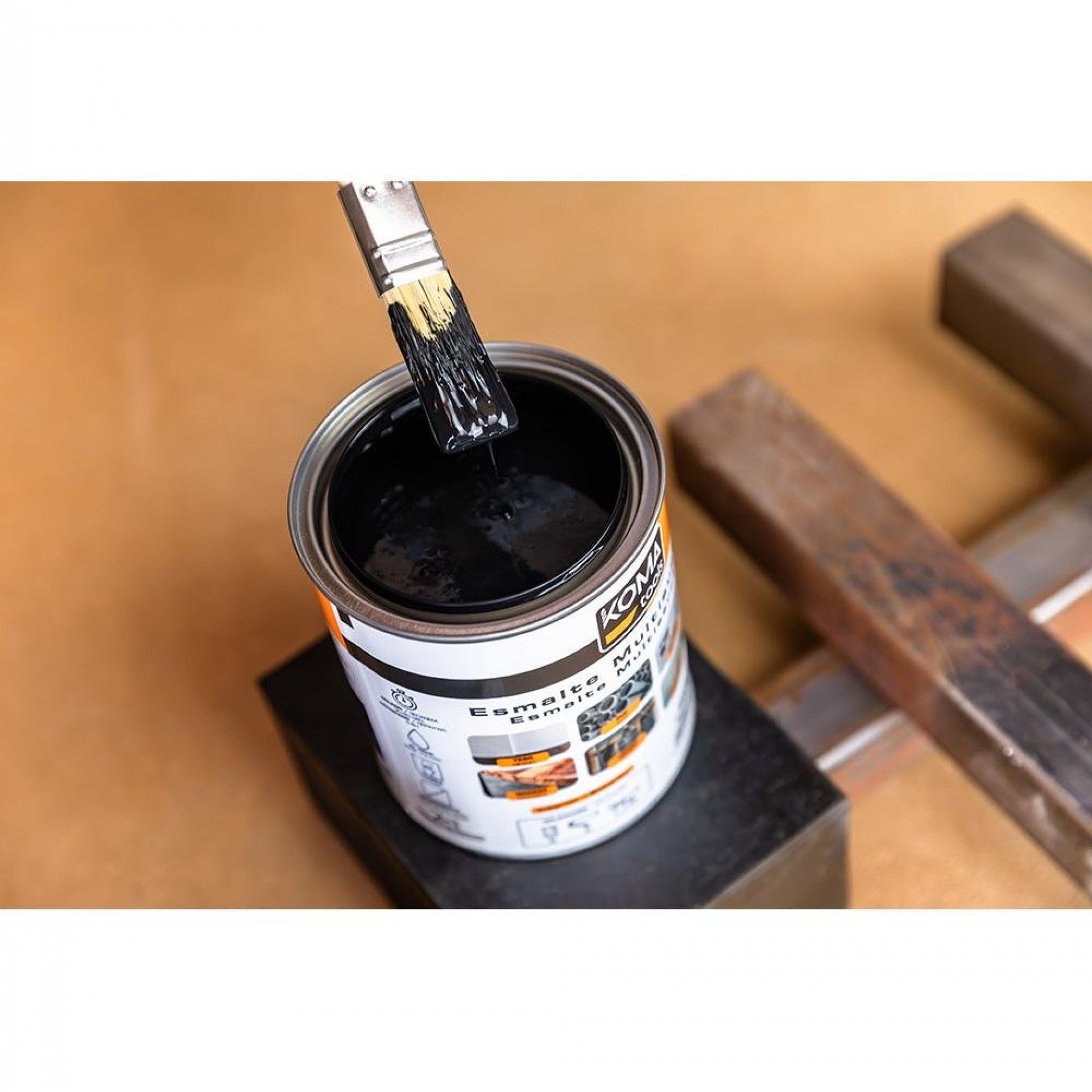 Esmalte multissuperfícies preto acetinado 750 ml edm refª 25436 KOMA TOOLS