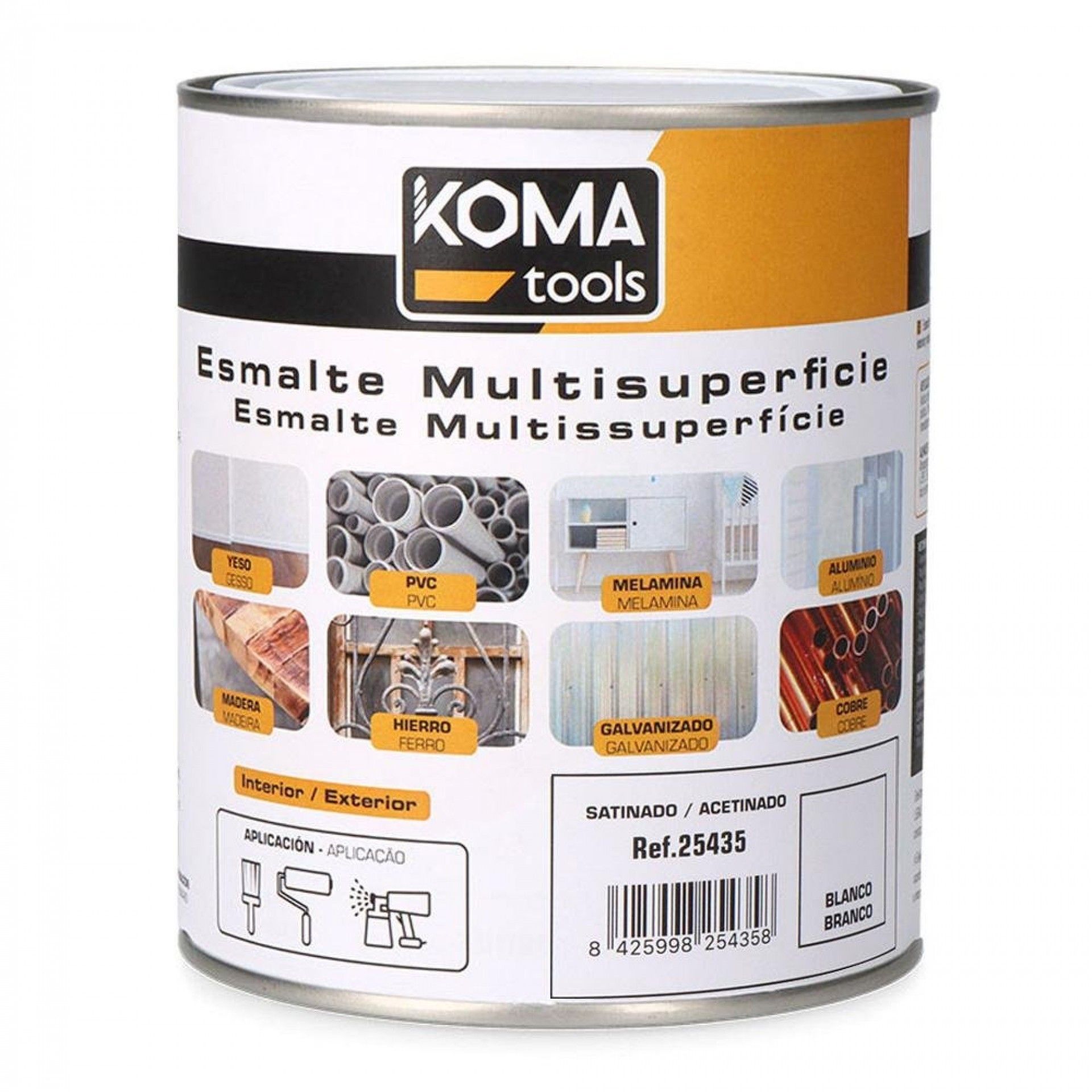 Esmalte multissuperfícies branco acetinado 750 ml edm refª 25435 KOMA TOOLS