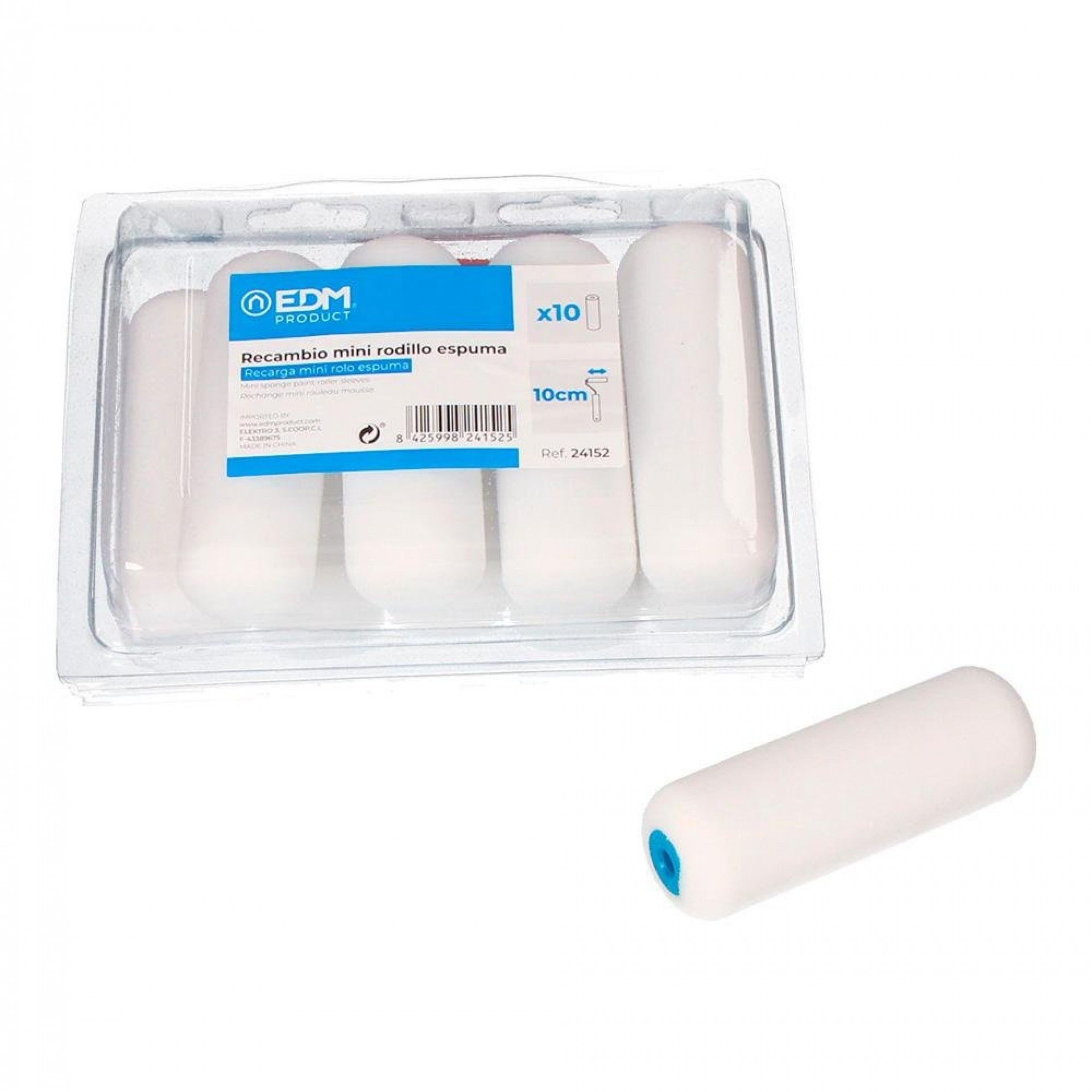 Substituição mini rolo esponj110mm 10 unid. refª 24152 EDM