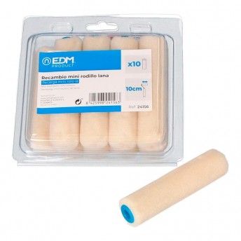 Substituição mini rolo lã 110mm 10 unid. refª 24156 EDM Substituição mini rolo lã 110mm 10 unid. refª 24156 EDM
