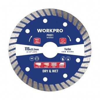 Lmina diamante profi turbo segmentada 115x22,2mm. ref 21164 WORKPRO