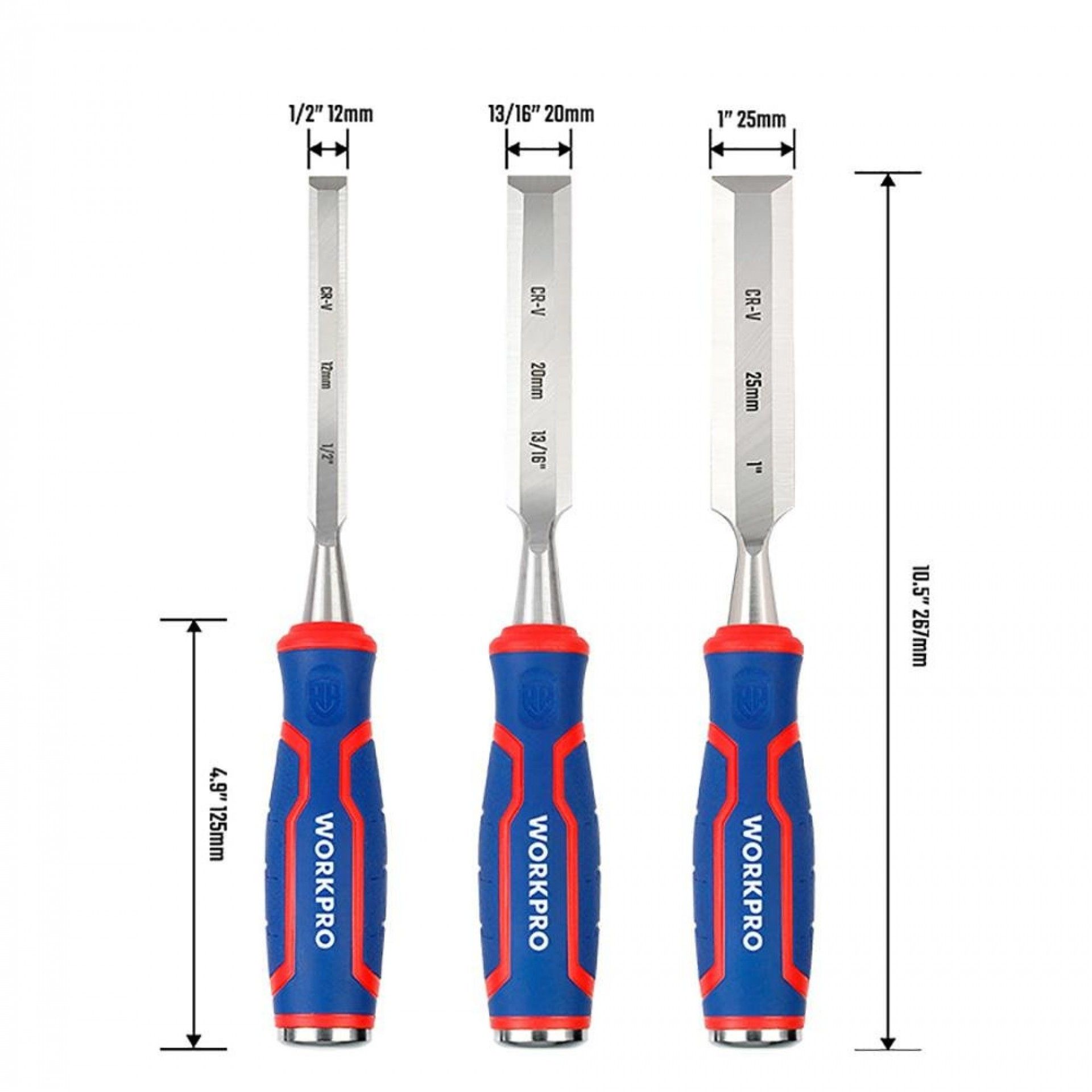 Kit formões, 3 peças. refª 21133 WORKPRO