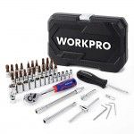 Chaves de soquete, conjunto de 46 peças, 1/4". refª 21111 WORKPRO Chaves de soquete, conjunto de 46 peças, 1/4". refª 21111 WORKPRO