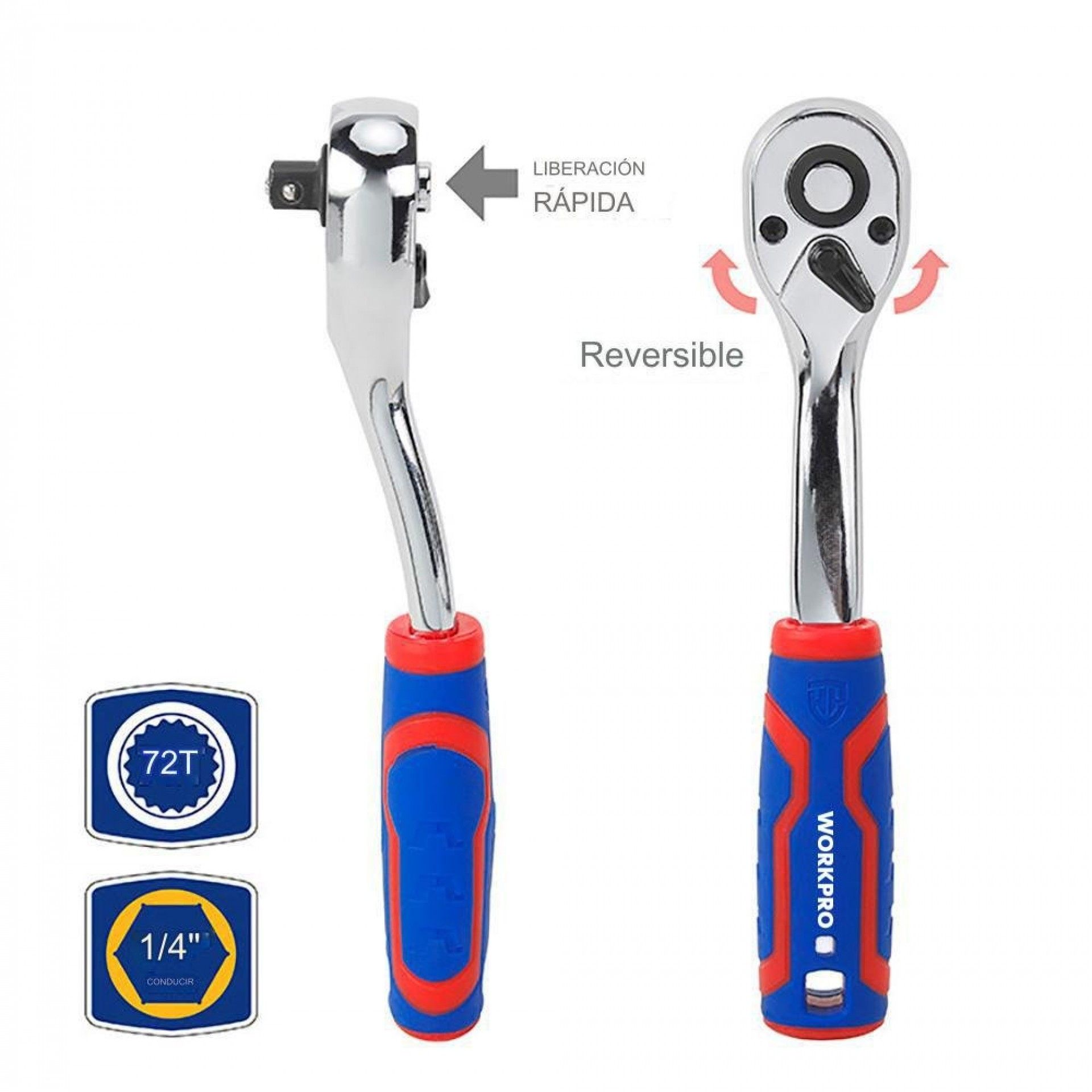 Chaves de soquete, conjunto de 46 peças, 1/4". refª 21111 WORKPRO