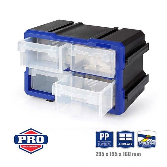 Organizador empilhvel com 4 gavetas. ref 21109 WORKPRO