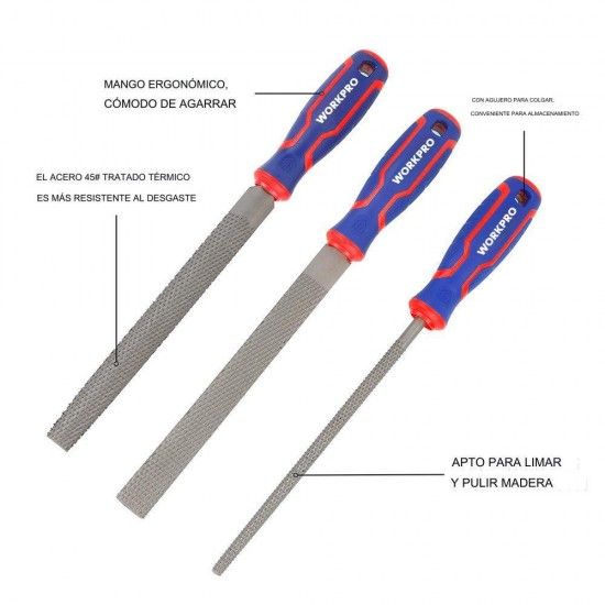 Grosas 200mm, conjunto de 3 pe�as. ref� 21089 WORKPRO