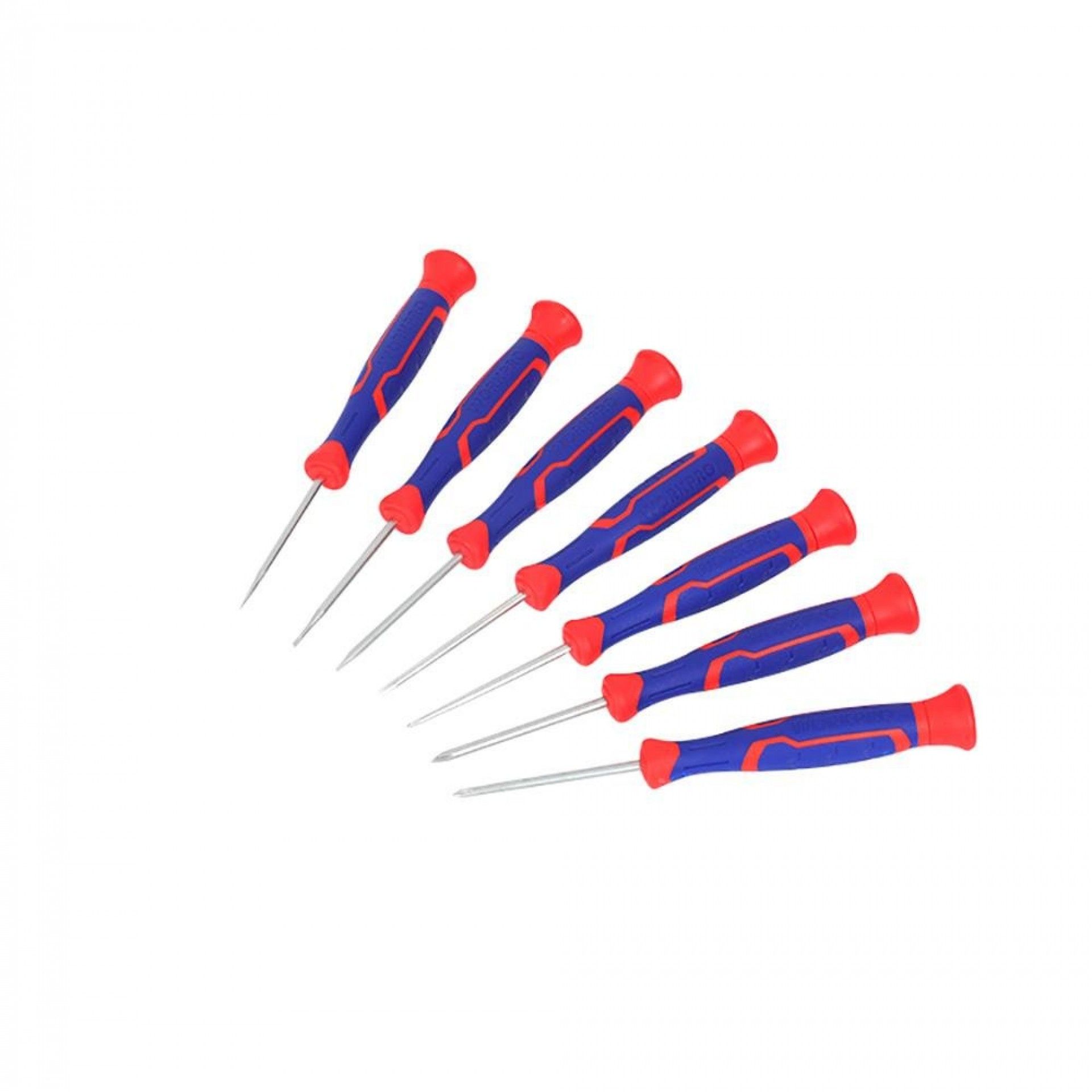 Chaves de fenda de precisão, conjunto de 7 peças (3 phillips + 4 planas). refª 21075 WORKPRO