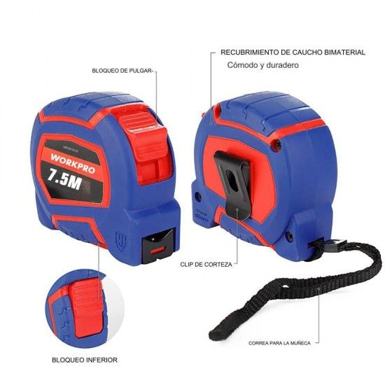 Medidor flex�vel 7,5m x 25mm. ref� 21052 WORKPRO
