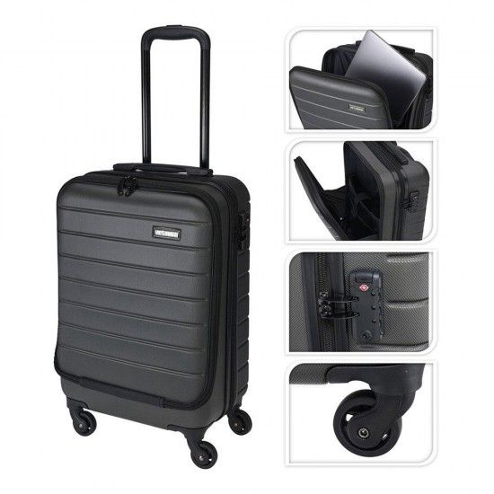 Mala trolley preta 37l 350x220x555mm, fb5000420. pro world ref 20509 PROWORLD