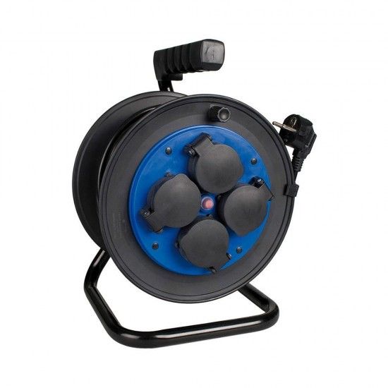 Extens�o com enrolador 25m 3x1,5mm com 4 tomadas bipolares com t/tl com tampas ip54 7425/1t ref� 200