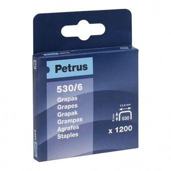 Caixa 1200 agrafos mod. 530/6mm 77513 ref 19843 PETRUS
