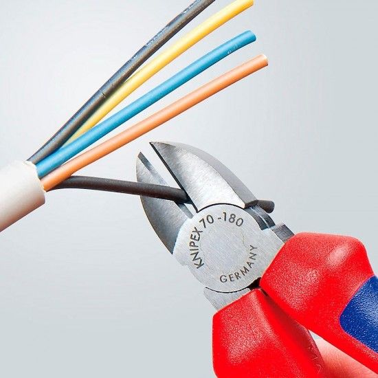 Alicate de corte diagonal 185x54x22mm 7002180 refª 19028 KNIPEX Alicate de corte diagonal 185x54x22mm 7002180 refª 19028 KNIPEX