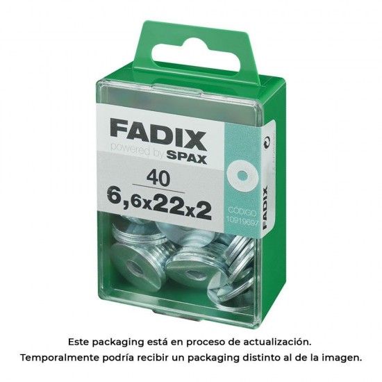 Caixa m 40 unid. anilha larga zinco 6,6x22x2mm ref� 18295 FADIX