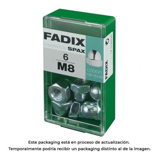Caixa s 6 unid. porca cega zinco m 8 ref� 18292 FADIX