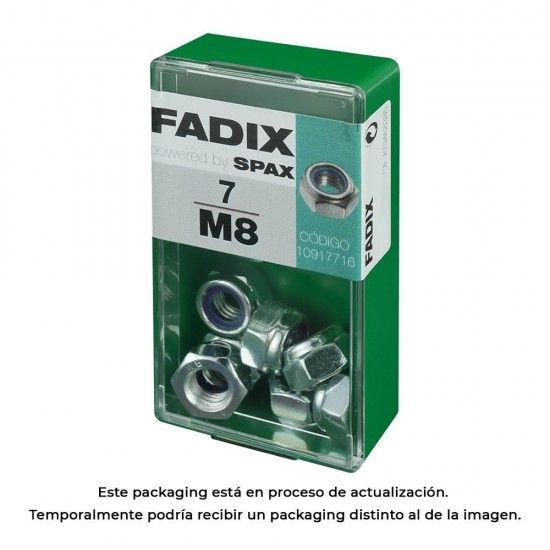 Caixa s 7 unid. porca auto-bloqueio zinco m 8 ref� 18274 FADIX