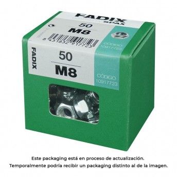 Caixa l 50 unid. porca auto-bloqueio zinco m 8 ref� 18275 FADIX