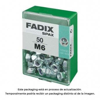Caixa m 50 unid. porca auto-bloqueio zinco m 6 ref� 18273 FADIX