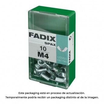 Caixa s 10 unid. porca auto-bloqueio zinco m 4 ref� 18277 FADIX