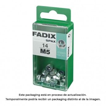 Caixa s 14 unid. porca auto-bloqueio zinco m 5 ref� 18270 FADIX